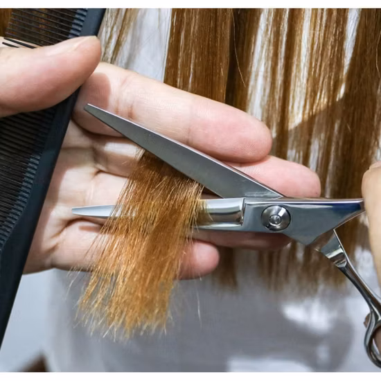 가위 사전 스타일 릴렉스 5.5 인치 오프셋 디자인 살롱 스타일리스트를 위한 전문 인체공학적 강철 헤어 커팅 트리밍 가위